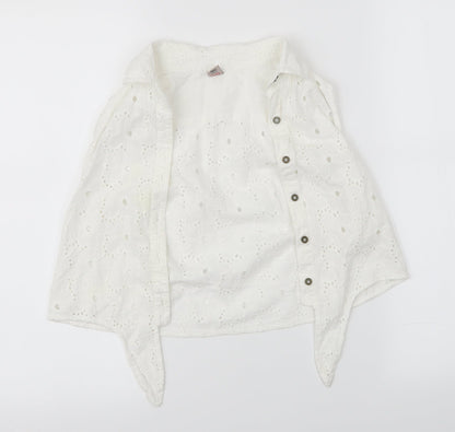 TU Girls White Floral  Vest Jumper Size 9 Years