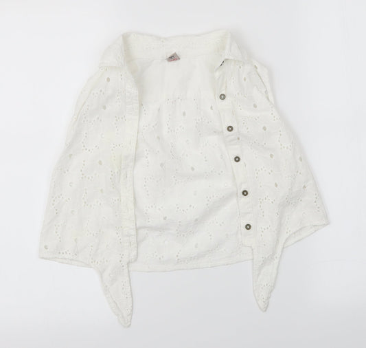 TU Girls White Floral  Vest Jumper Size 9 Years