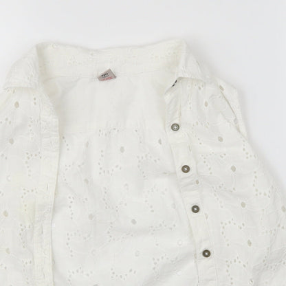 TU Girls White Floral  Vest Jumper Size 9 Years