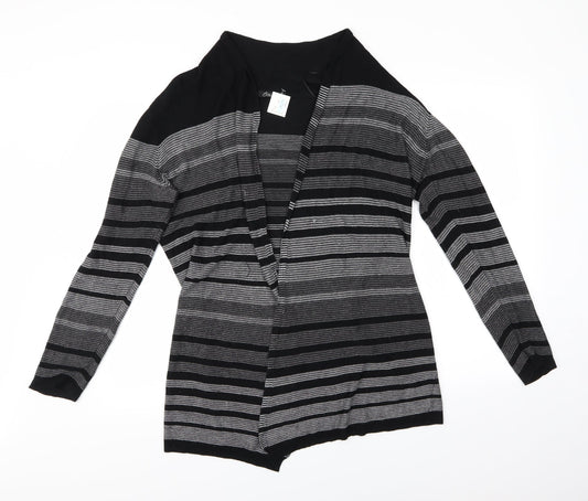 bm Collection Womens Grey Striped  Cardigan Jumper Size M