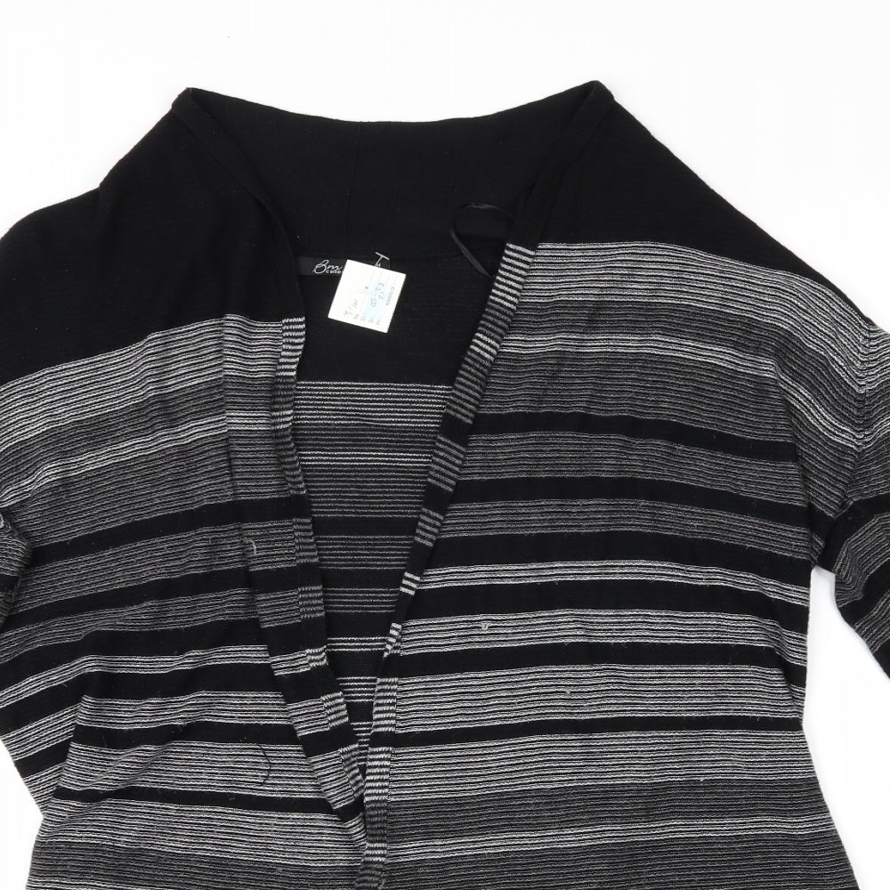 bm Collection Womens Grey Striped  Cardigan Jumper Size M