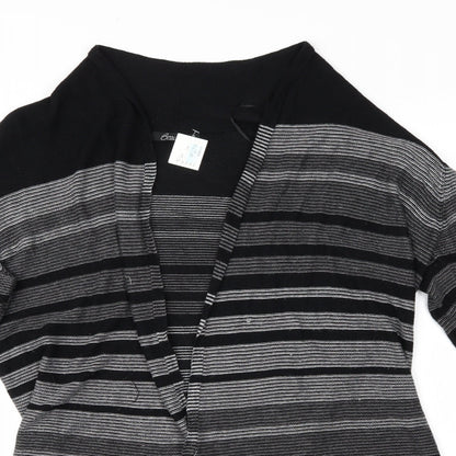 bm Collection Womens Grey Striped  Cardigan Jumper Size M