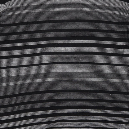 bm Collection Womens Grey Striped  Cardigan Jumper Size M