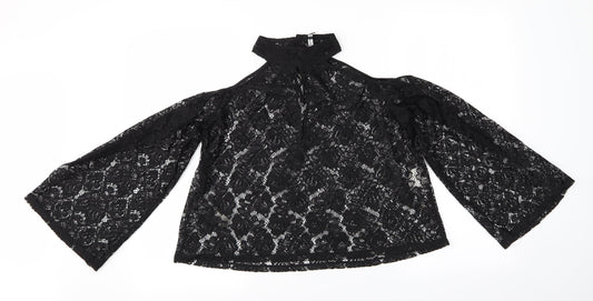 Influence Womens Black Floral  Basic Blouse Size 12