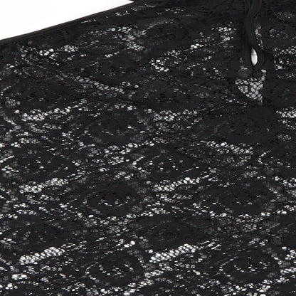 Influence Womens Black Floral  Basic Blouse Size 12