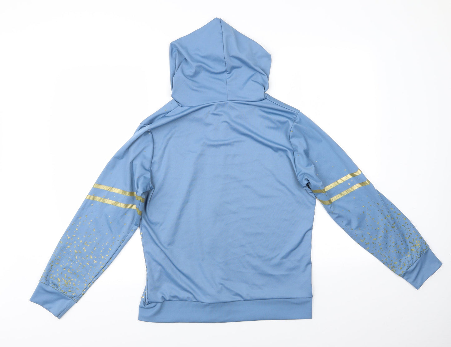 Preworn Womens Blue Animal Print  Pullover Hoodie   - Gold detail