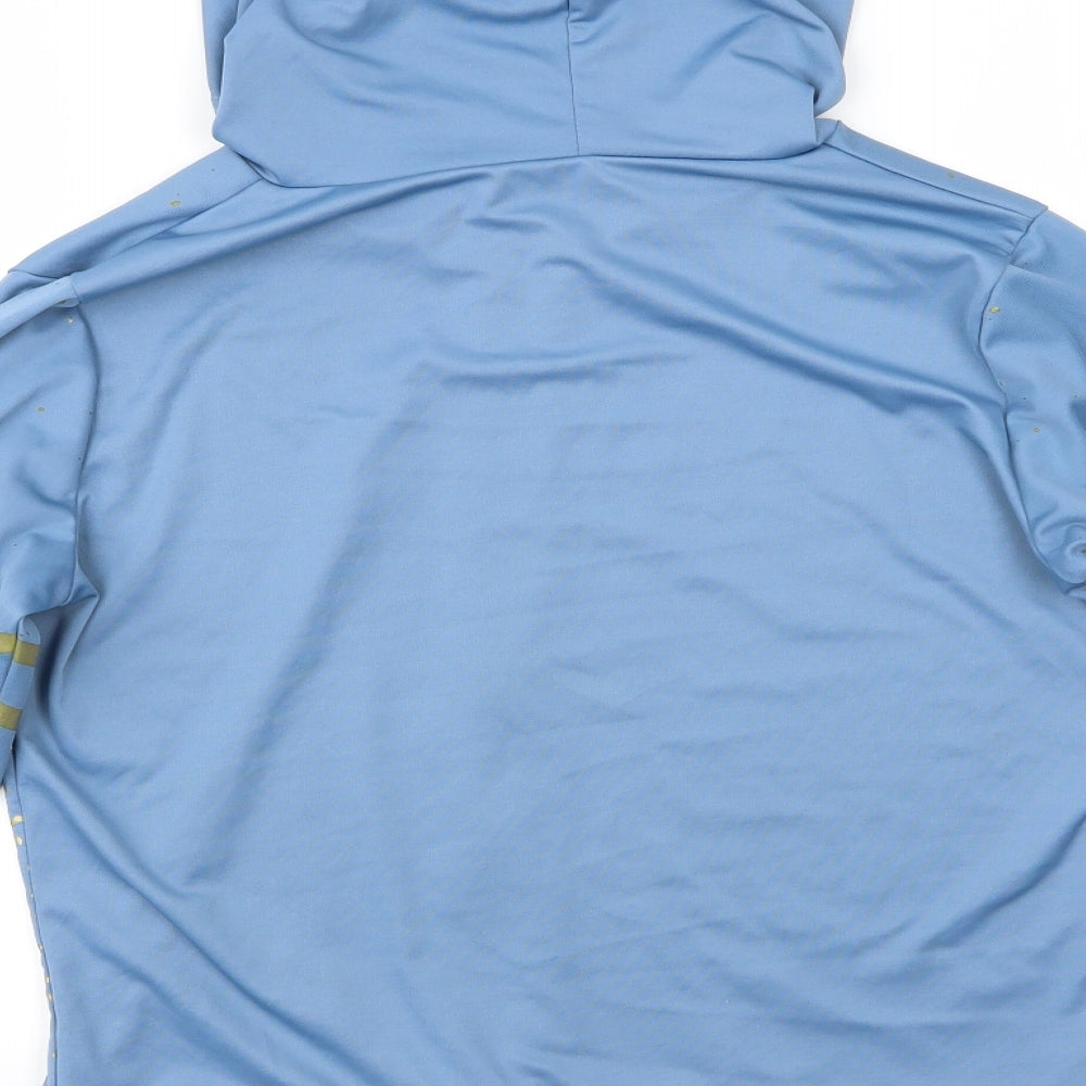 Preworn Womens Blue Animal Print  Pullover Hoodie   - Gold detail