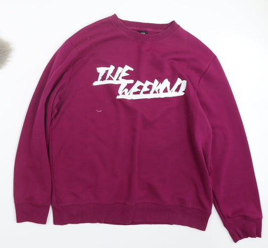 H&M Mens Purple   Pullover Jumper Size L