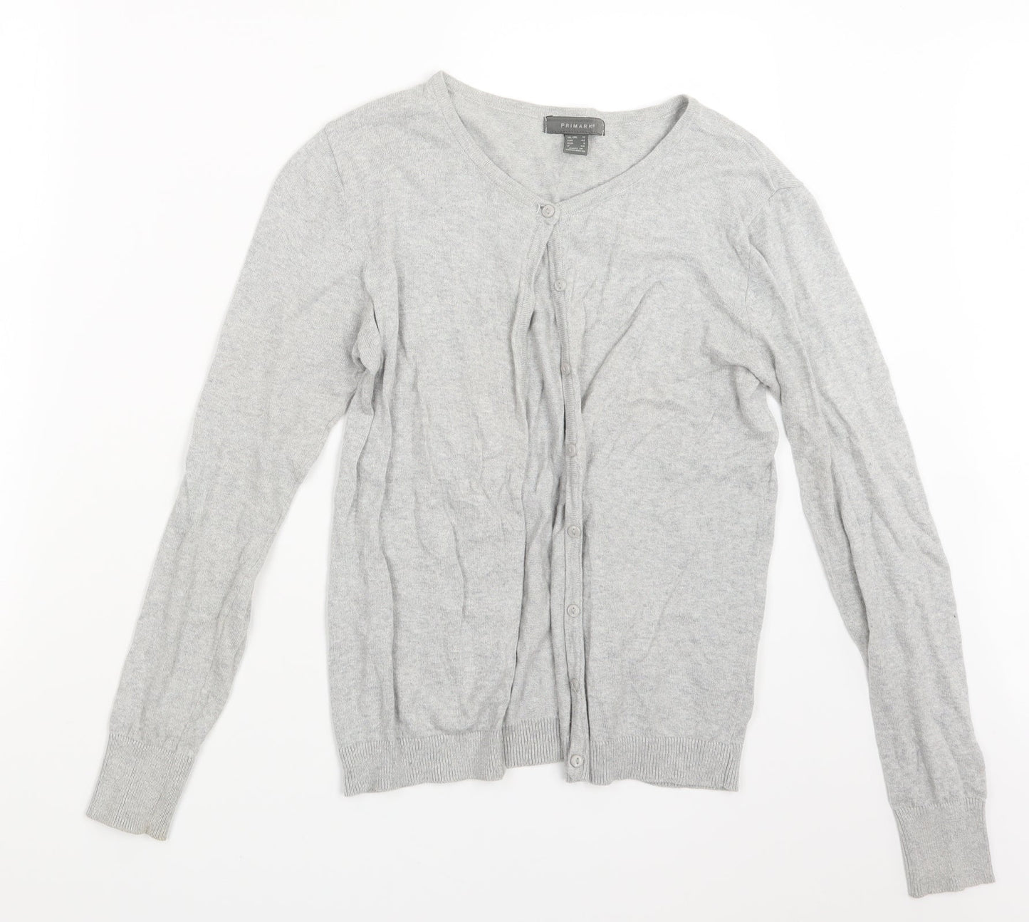 Primark Womens Grey  Knit Cardigan Jumper Size 12