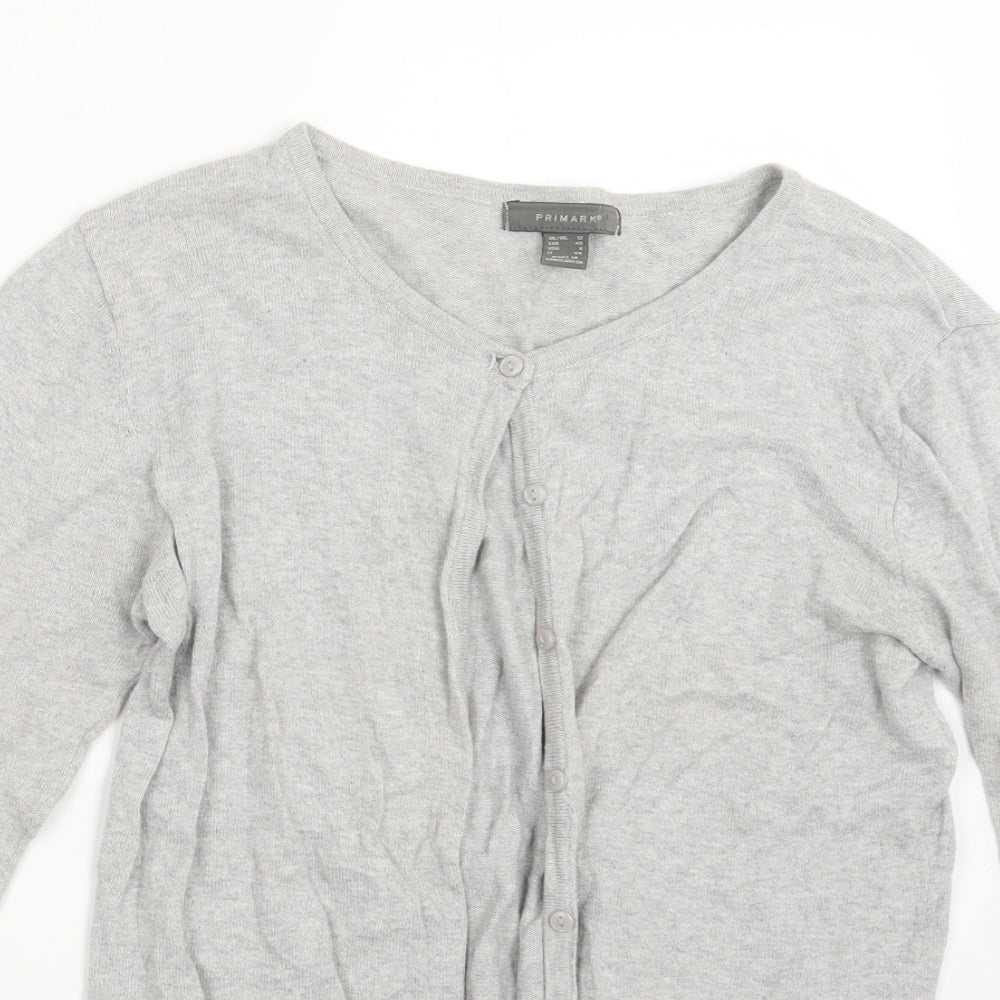 Primark Womens Grey  Knit Cardigan Jumper Size 12