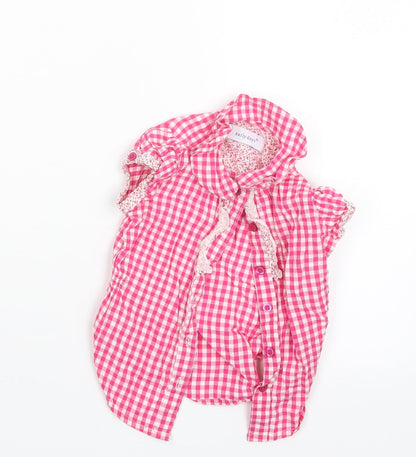 Earlydays Girls Pink Check  Basic Button-Up Size 12-18 Months
