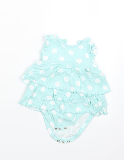 George Girls Green Polka Dot  Basic T-Shirt Size 9-12 Months