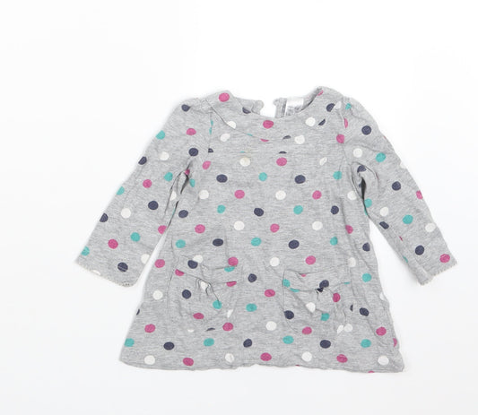 Mini Club Girls Grey Polka Dot  Basic T-Shirt Size 6-9 Months