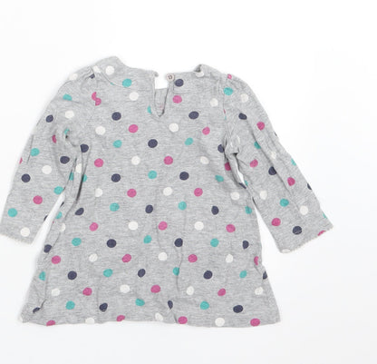 Mini Club Girls Grey Polka Dot  Basic T-Shirt Size 6-9 Months