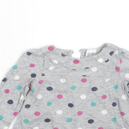 Mini Club Girls Grey Polka Dot  Basic T-Shirt Size 6-9 Months