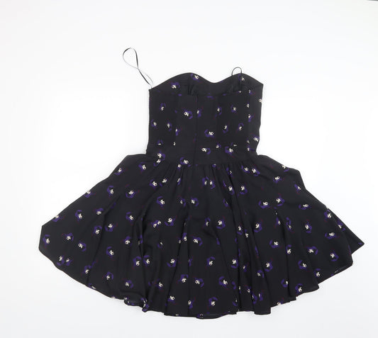 Oasis Womens Black Geometric  Mini  Size 10