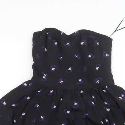 Oasis Womens Black Geometric  Mini  Size 10