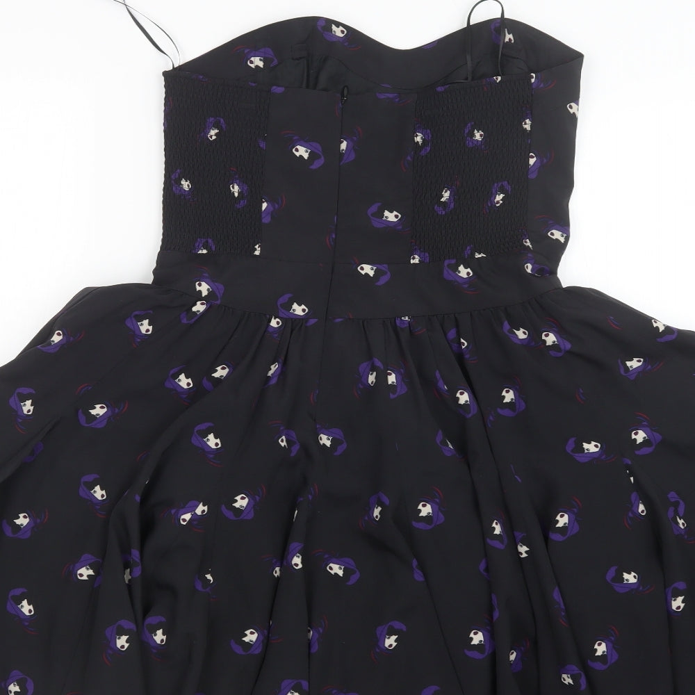 Oasis Womens Black Geometric  Mini  Size 10