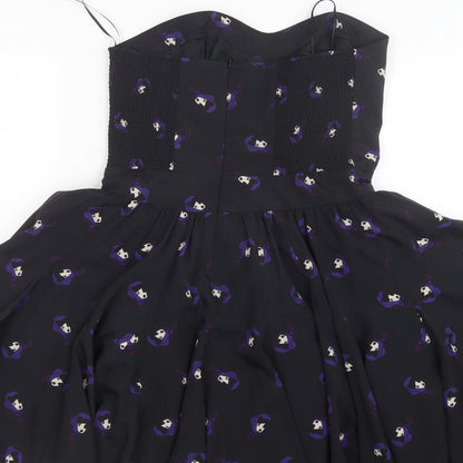 Oasis Womens Black Geometric  Mini  Size 10