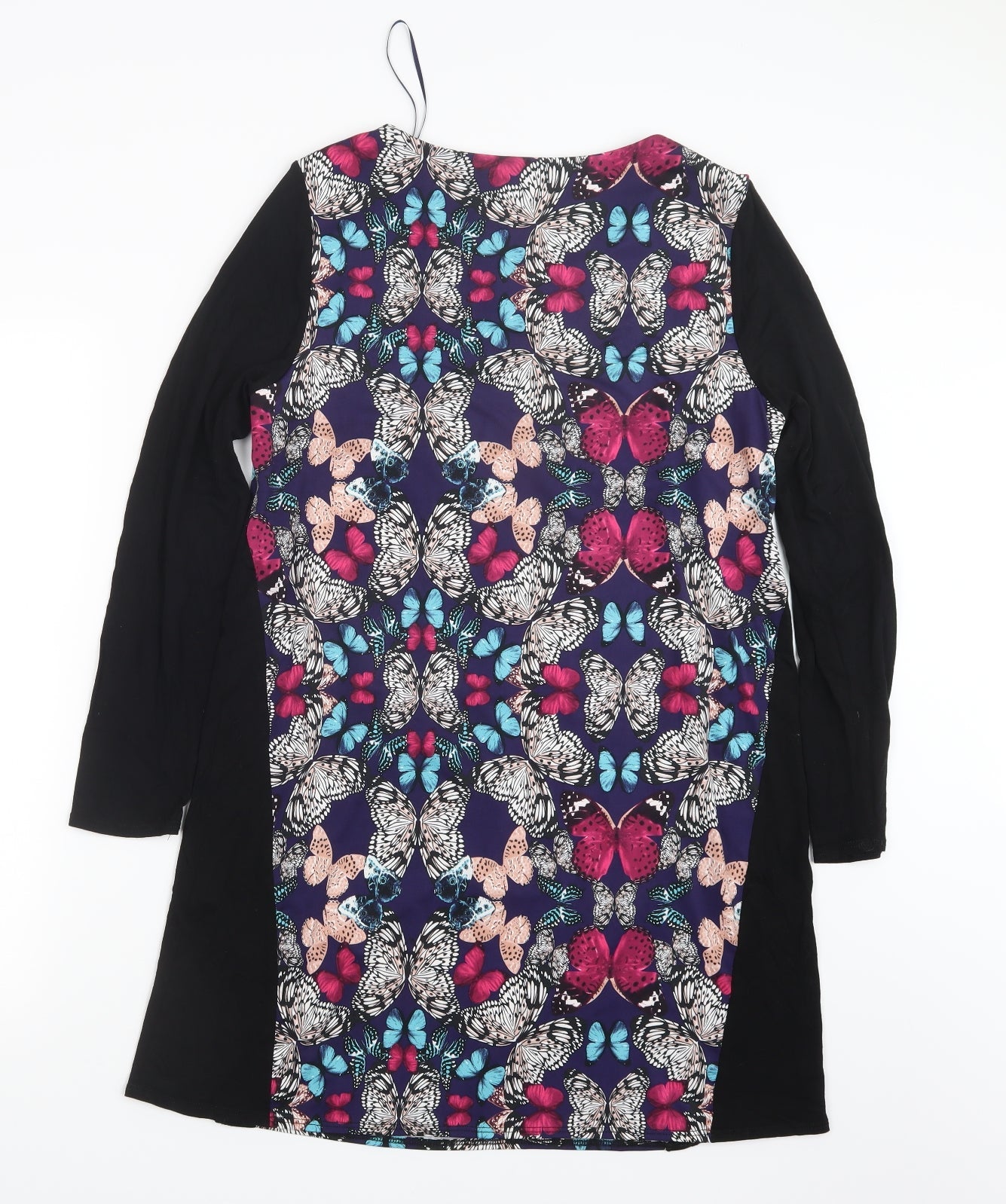 Dunnes Stores Womens Black Geometric  T-Shirt Dress  Size 14