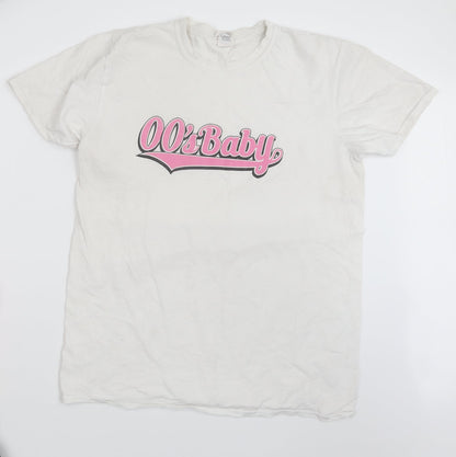 Womens UK Size L Gildan White Basic T-Shirt