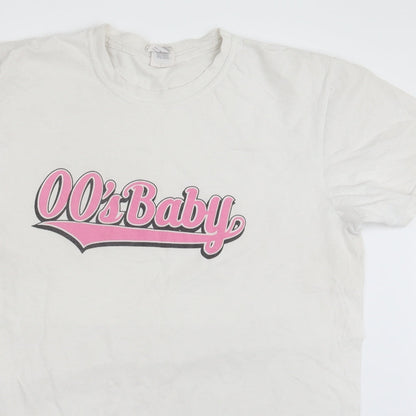 Womens UK Size L Gildan White Basic T-Shirt