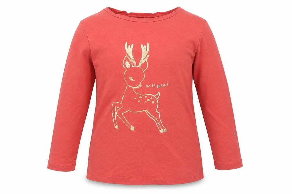 H&M Girls Orange   Basic T-Shirt Size 2-3 Years  - Christmas
