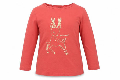 H&M Girls Orange   Basic T-Shirt Size 2-3 Years  - Christmas