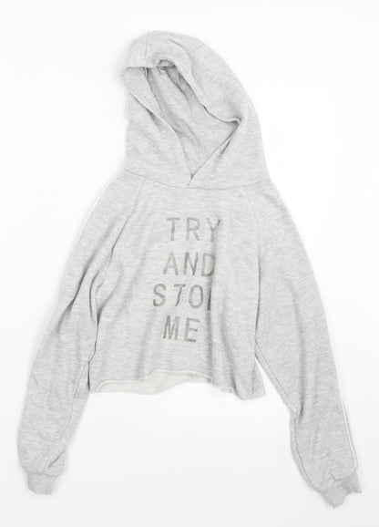 Active Girls Grey   Pullover Hoodie Size 11-12 Years