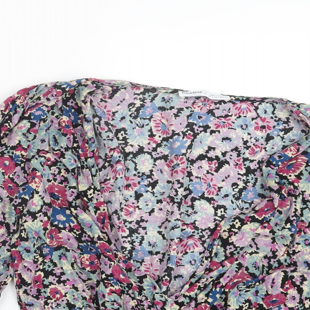 Womens UK Size S Pull&Bear Pink Cropped T-Shirt