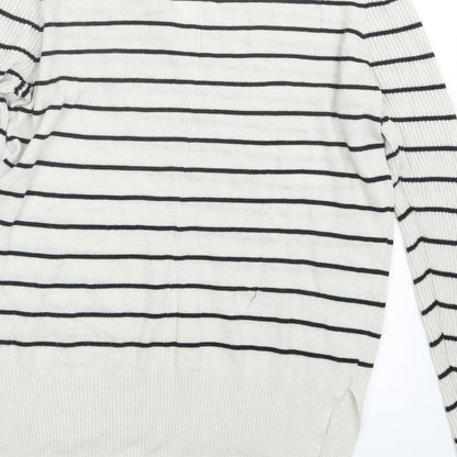 Atmosphere Womens White Striped Knit Pullover Jumper Size 8