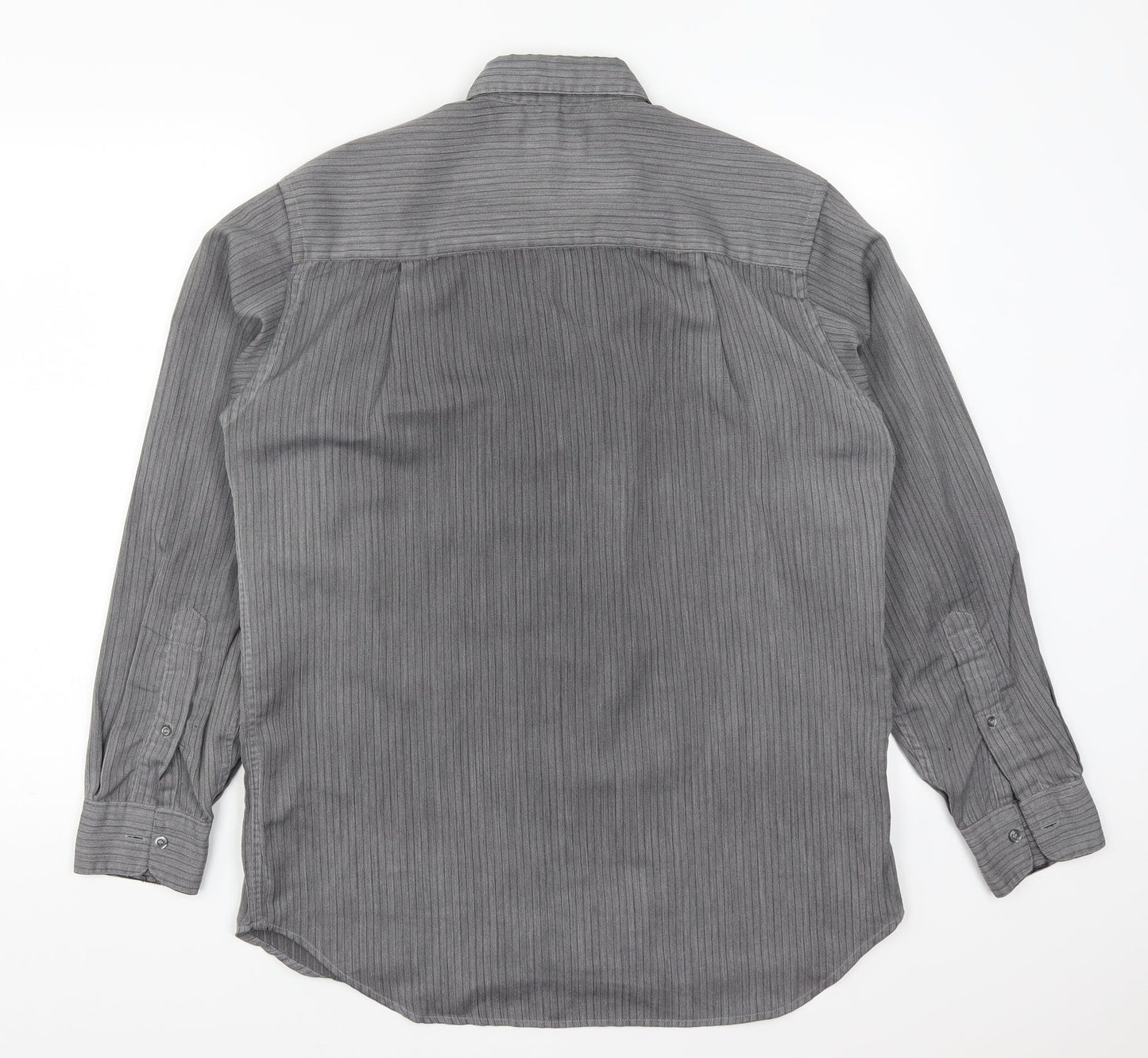 Mens UK Size S C&A Grey  Button-Up Long Sleeve Casual Shirt