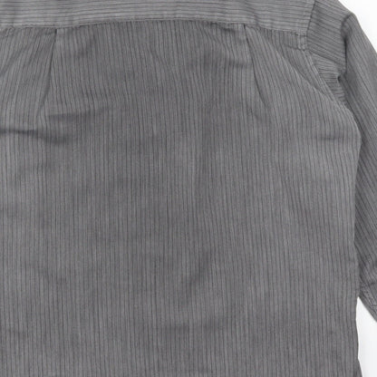 Mens UK Size S C&A Grey  Button-Up Long Sleeve Casual Shirt
