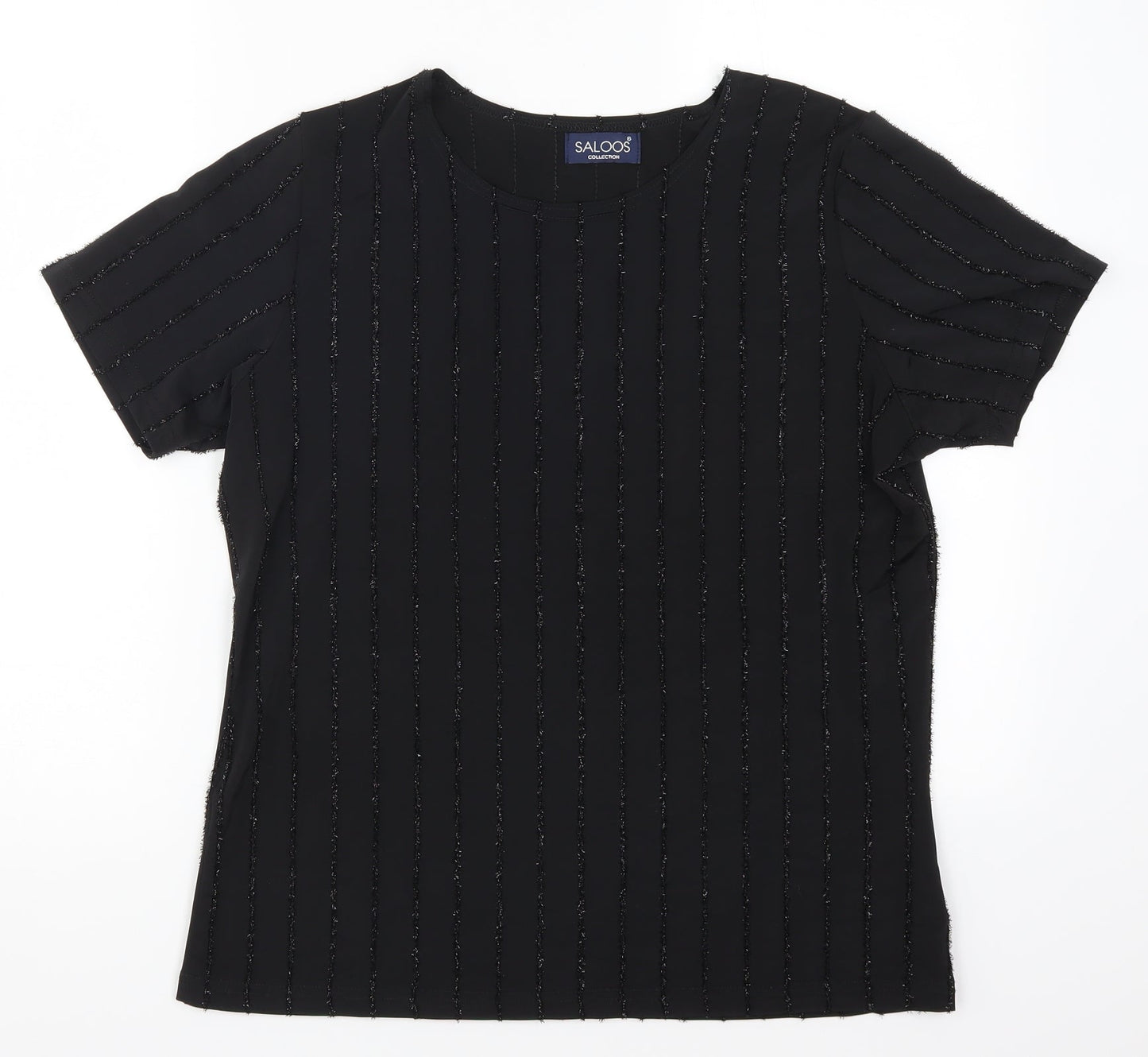 Womens UK Size M Saloos Black Basic T-Shirt