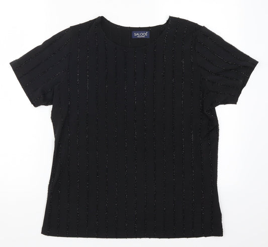 Womens UK Size M Saloos Black Basic T-Shirt