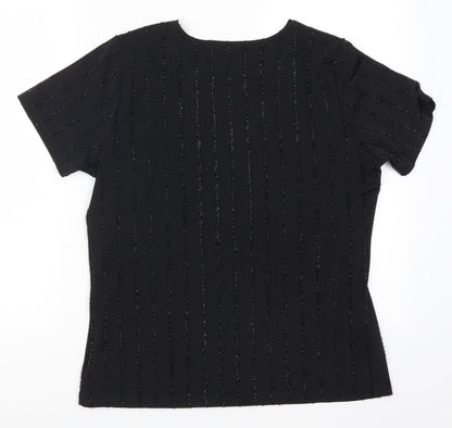 Womens UK Size M Saloos Black Basic T-Shirt