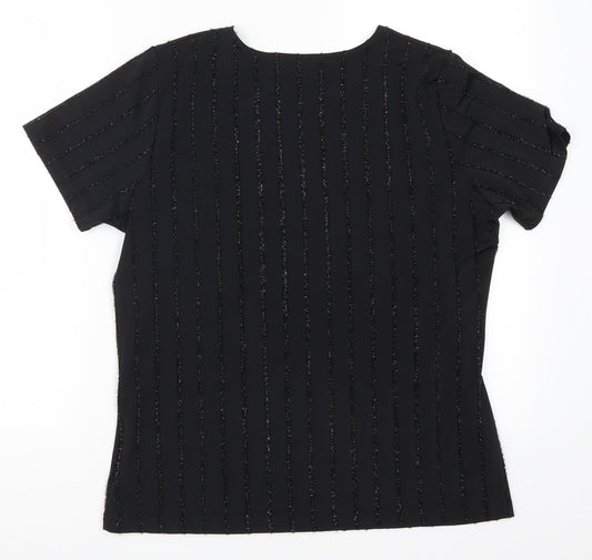 Womens UK Size M Saloos Black Basic T-Shirt