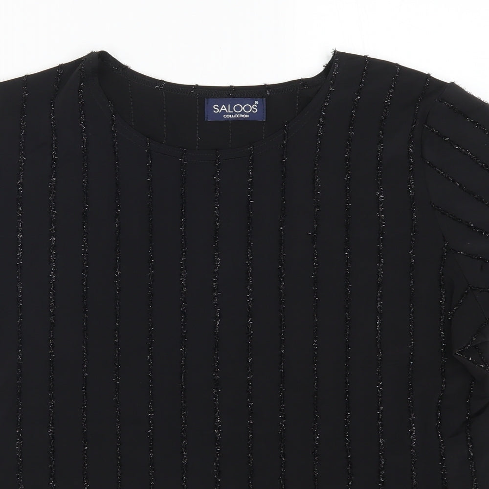 Womens UK Size M Saloos Black Basic T-Shirt