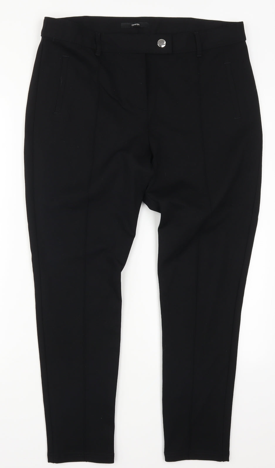 George Mens Black   Trousers  Size 16 L27 in