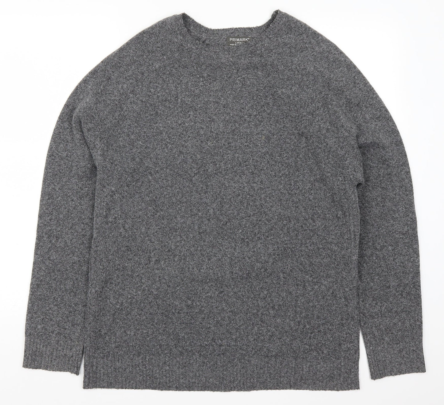 Primark Mens Grey  Knit Pullover Jumper Size L