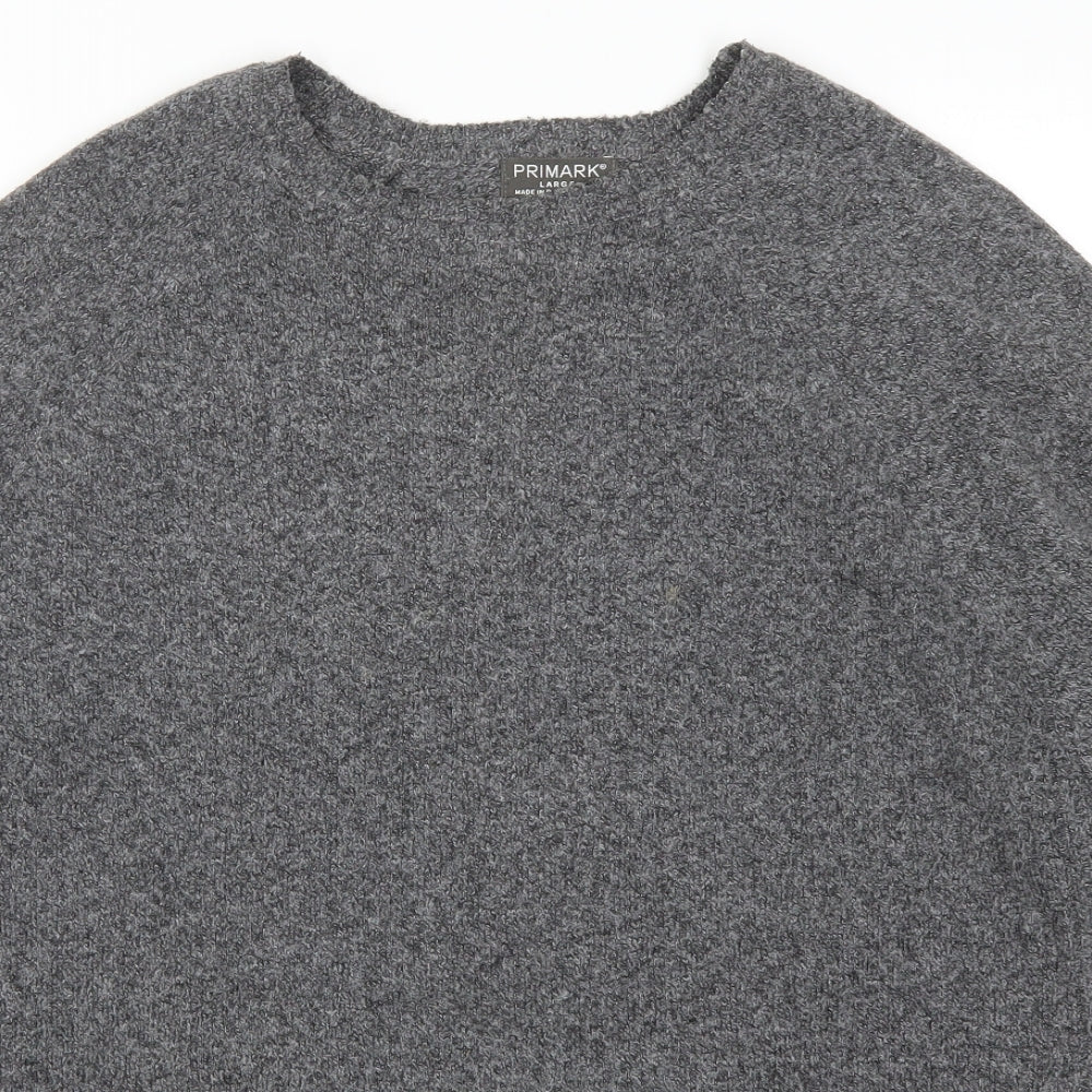 Primark Mens Grey  Knit Pullover Jumper Size L