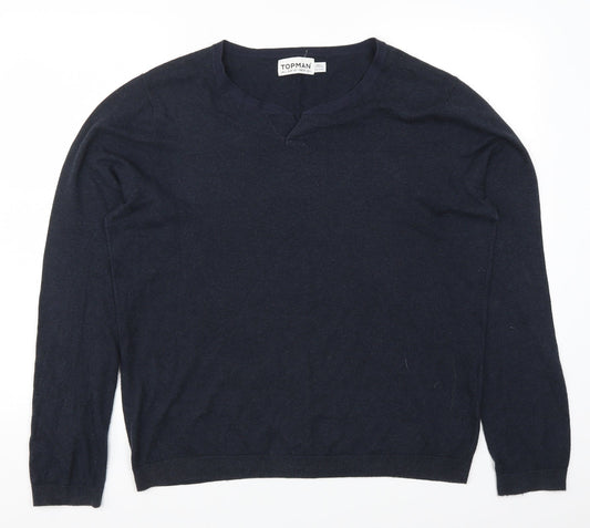 Topman Mens Blue   Pullover Jumper Size L