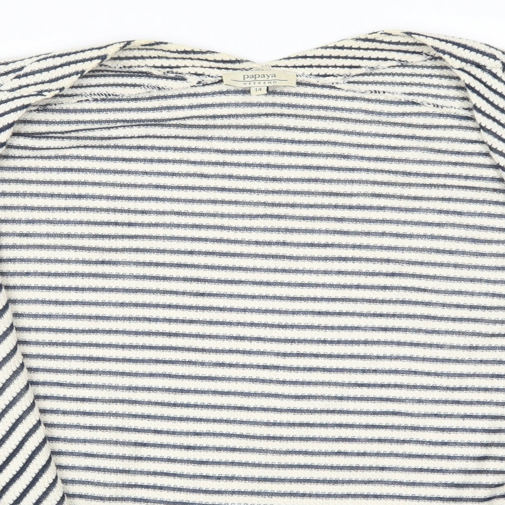 Womens UK Size 14 Papaya Blue Cardigan Jumper