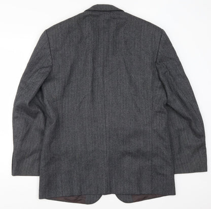 David Kerr Mens Green Herringbone  Jacket Suit Jacket Size 42