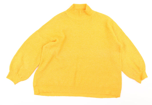 F&F Womens Yellow  Knit Pullover Jumper Size 14