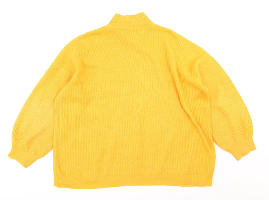 F&F Womens Yellow  Knit Pullover Jumper Size 14