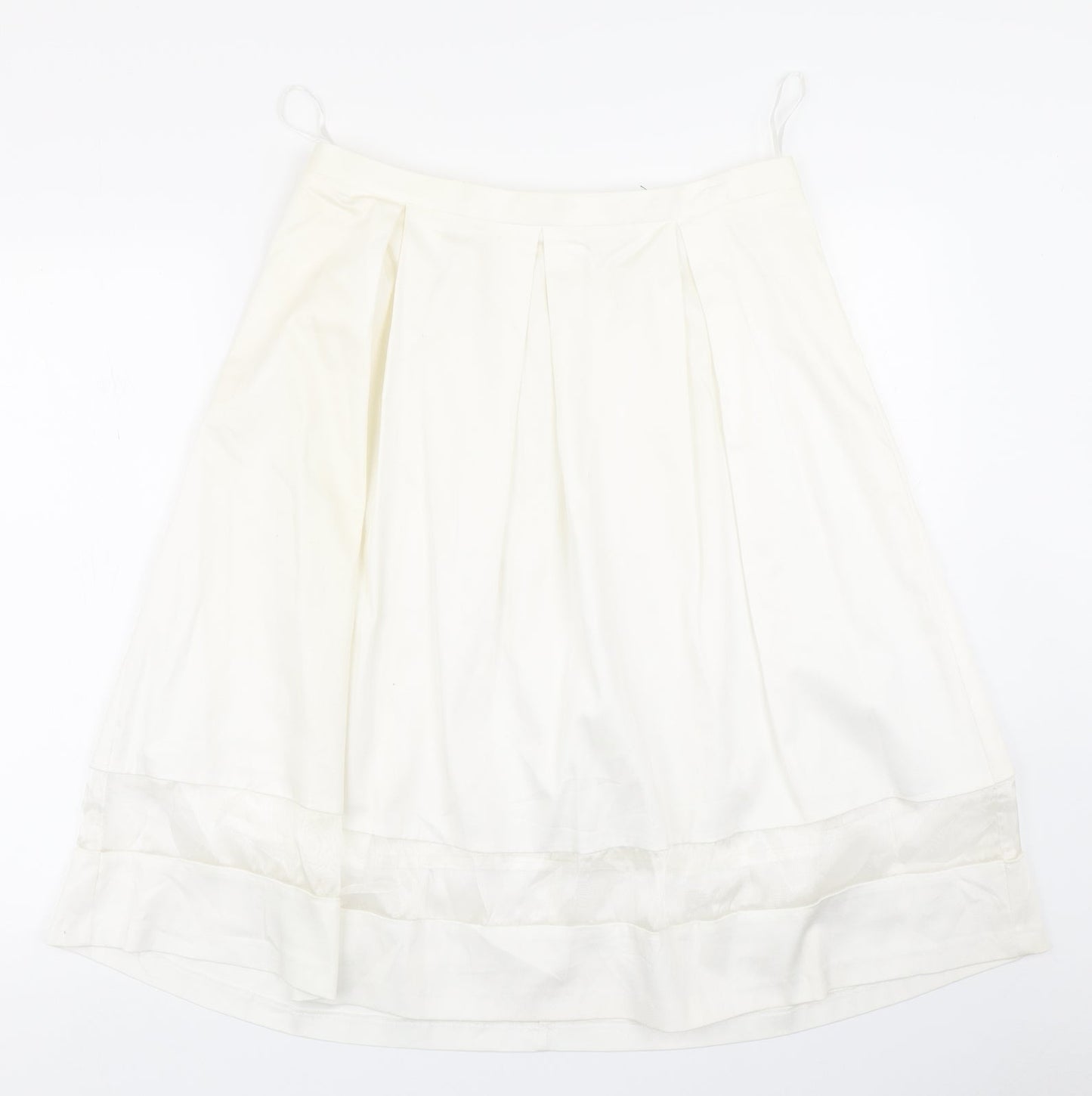 F&F Womens White   Pleated Skirt Size 14