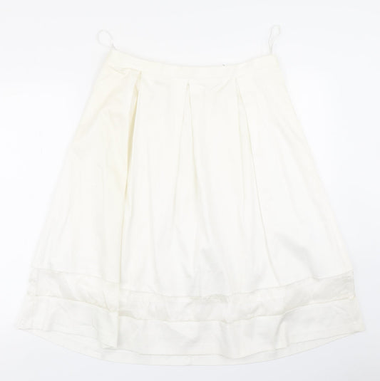 F&F Womens White   Pleated Skirt Size 14