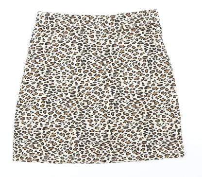 SheIn Womens Brown Animal Print  Bandage Skirt Size XS