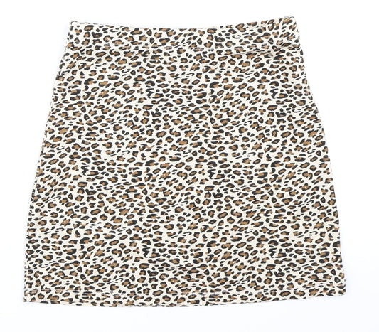 SheIn Womens Brown Animal Print  Bandage Skirt Size XS